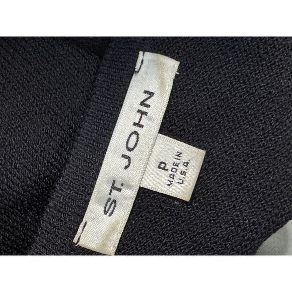 St John Santana Knit Sweater Tank Black Sleeveless Spaghetti Strap Pullover Sz P - Picture 3 of 4